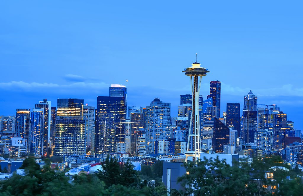 Seattle Skyline with Space Needle Waterfront